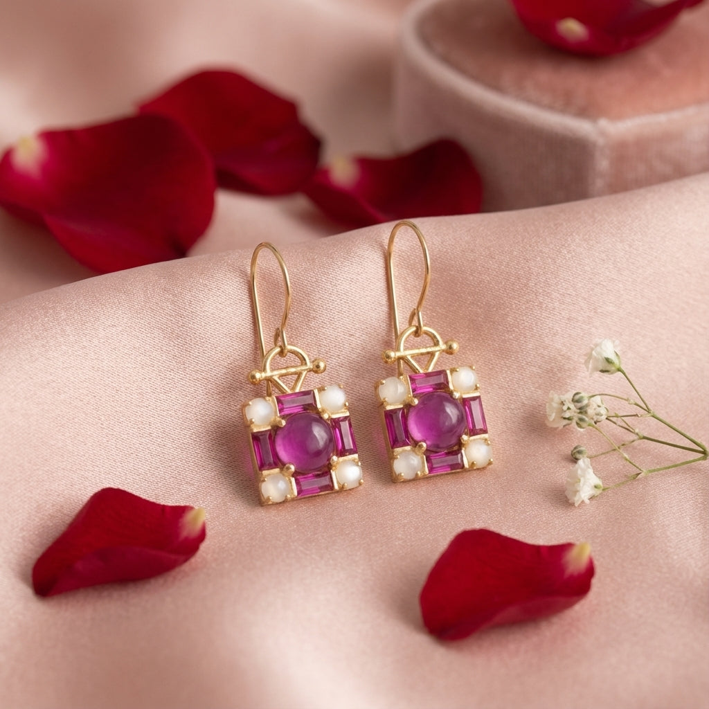 Madison-Square with Cross-Pattern Design – Vermeil & Gold-Filled