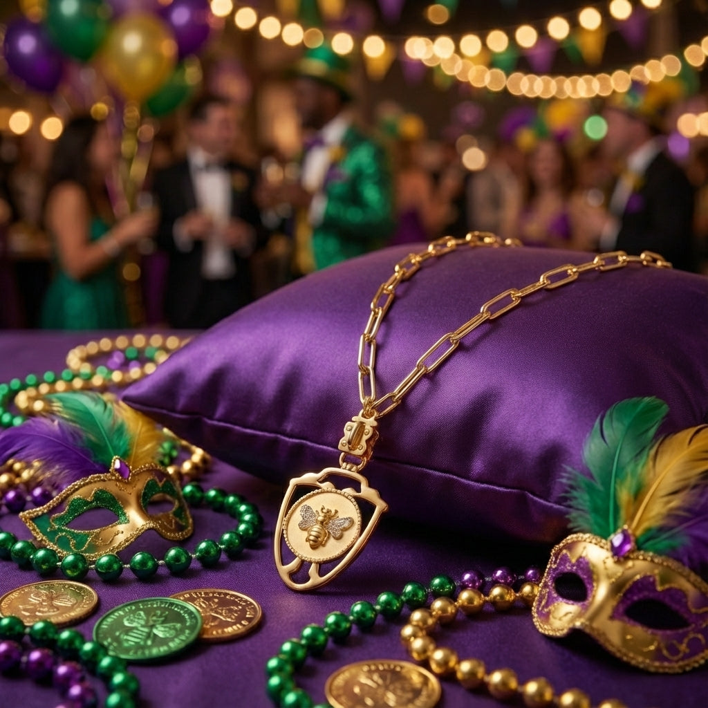 Diamond Winged Queen Bee Pendant within Shield Design – Sterling or Vermeil