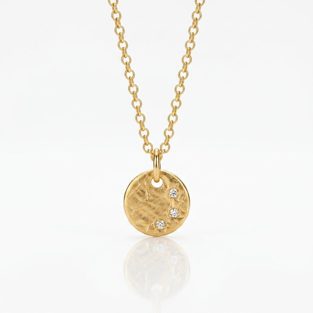 Remy Gold Disc Necklace with Diamonds – 14K Gold Filled & Vermeil | Sennod