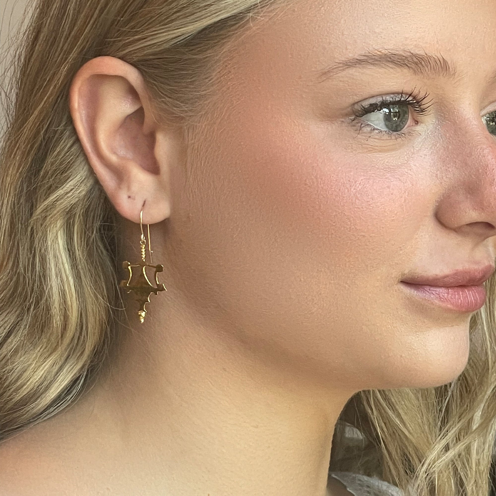 Harper Gold Polished Earrings with Striking Shape