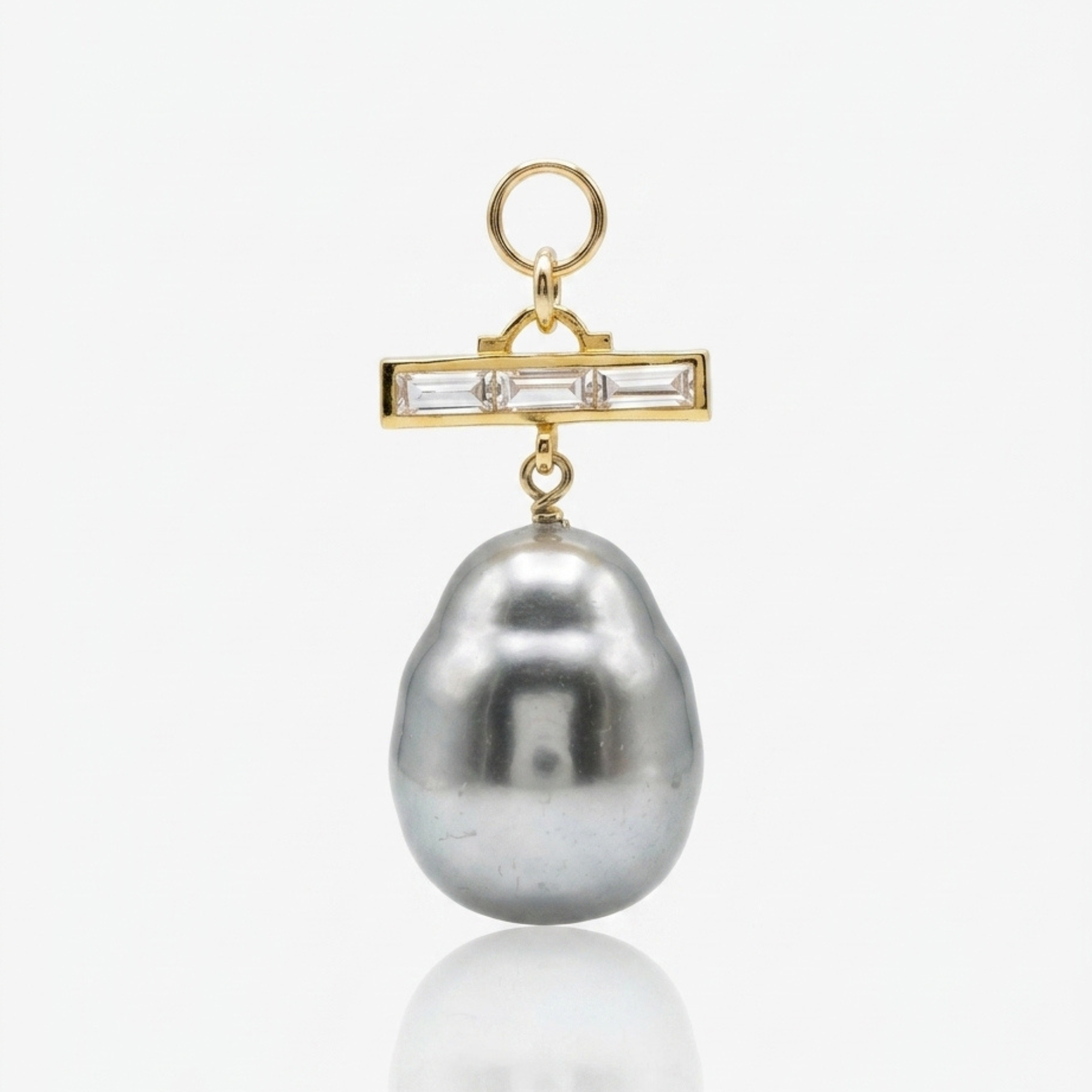 Stone Bar w/ Gray Pearl- Gold