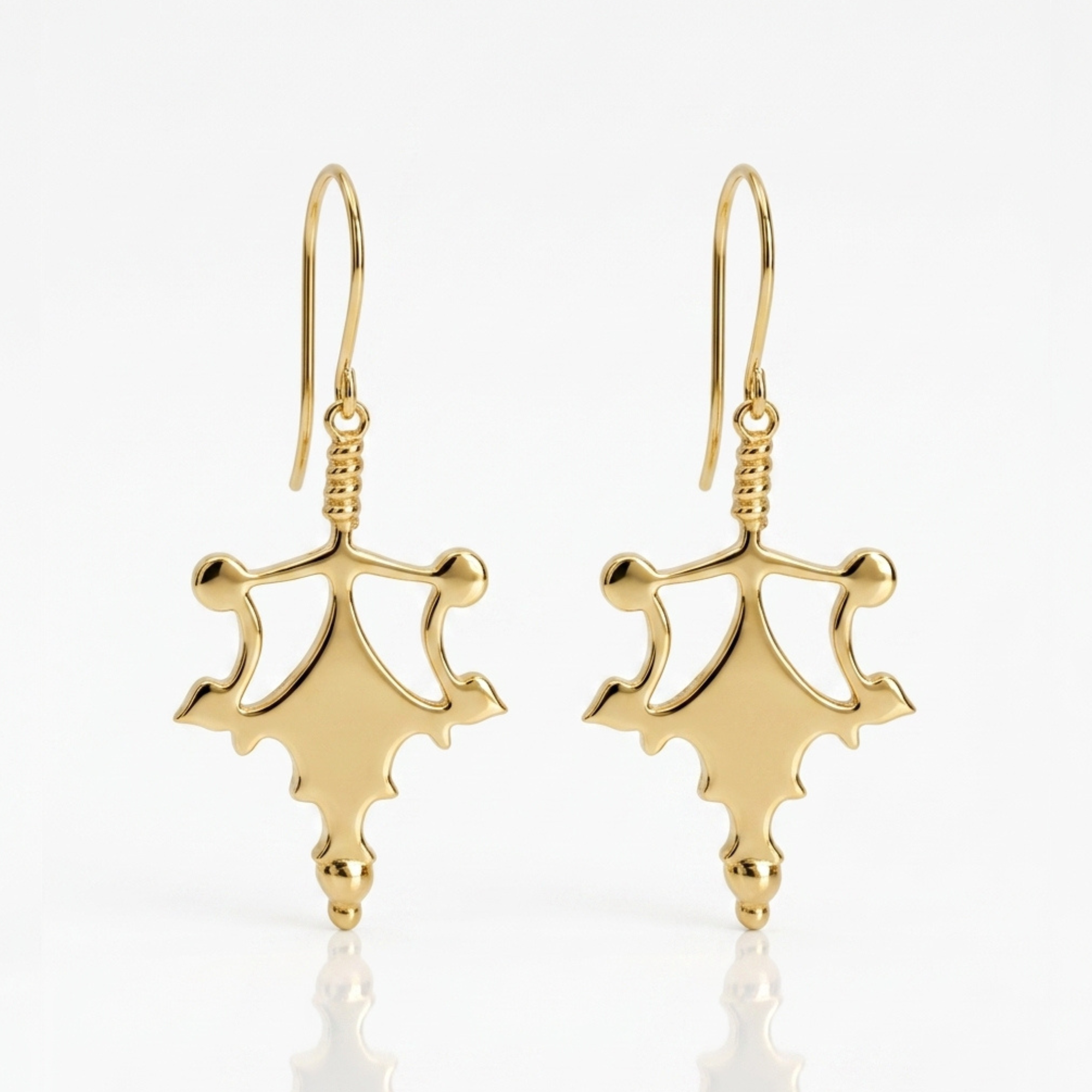 Harper Gold Polished Earrings with Striking Shape
