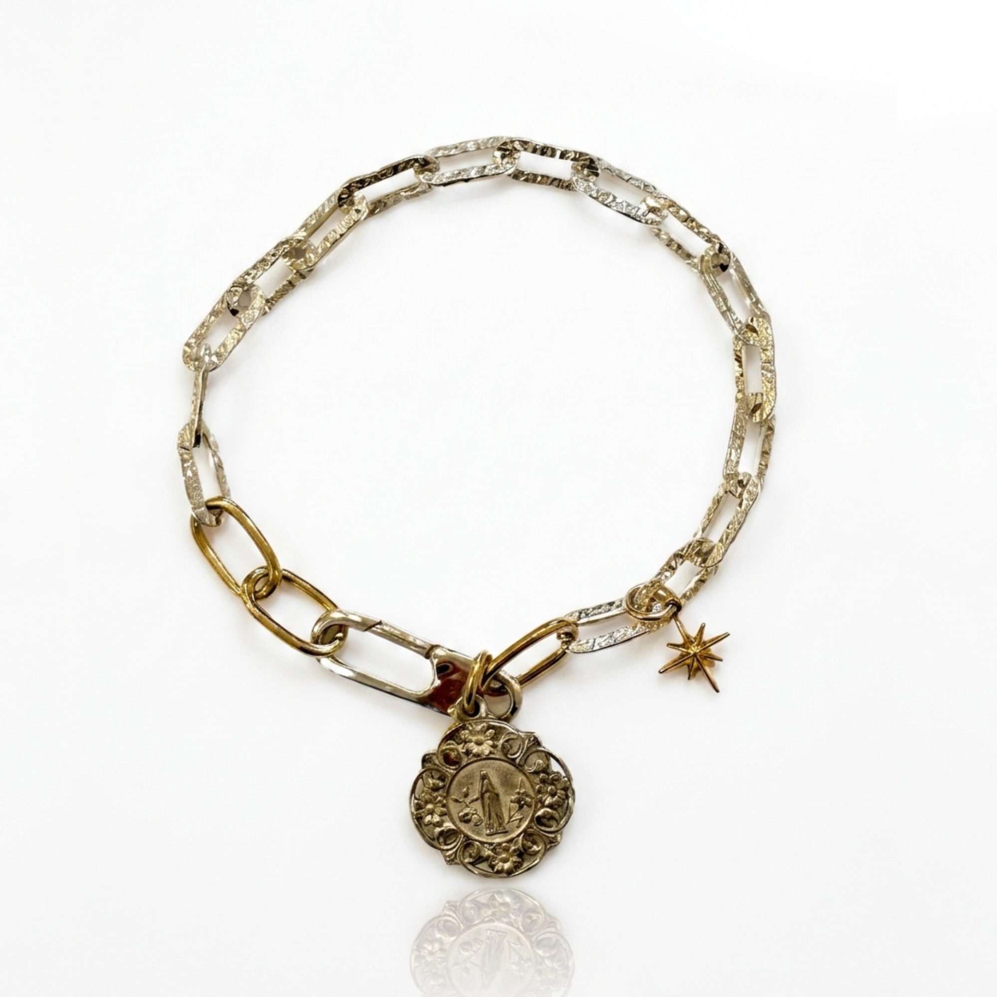 Antique Mary Medal /2 Tone - 7 3/4"