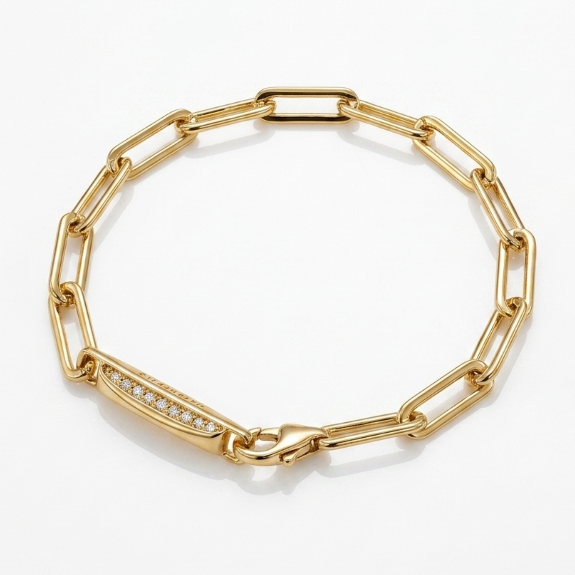 14K Gold Filled Paperclip Chain Bracelet – 7.5"