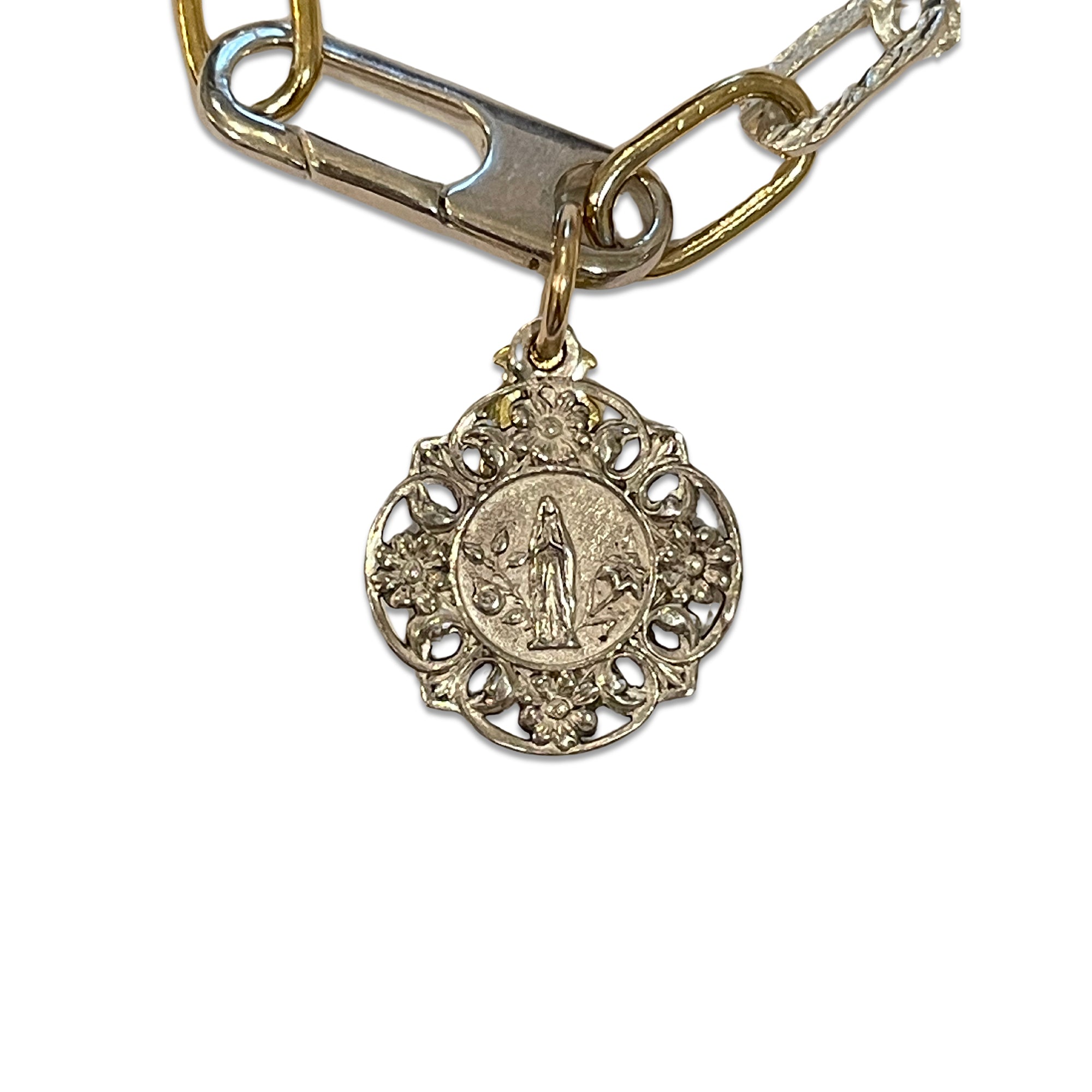 Antique Mary Medal /2 Tone - 7 3/4"