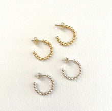 Ball Hoop Earrings with Post Back – Vermeil or Sterling