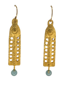 Lucia Earrings - Blue - Gold