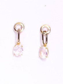 Circlet Post Earrings - Rose Quartz