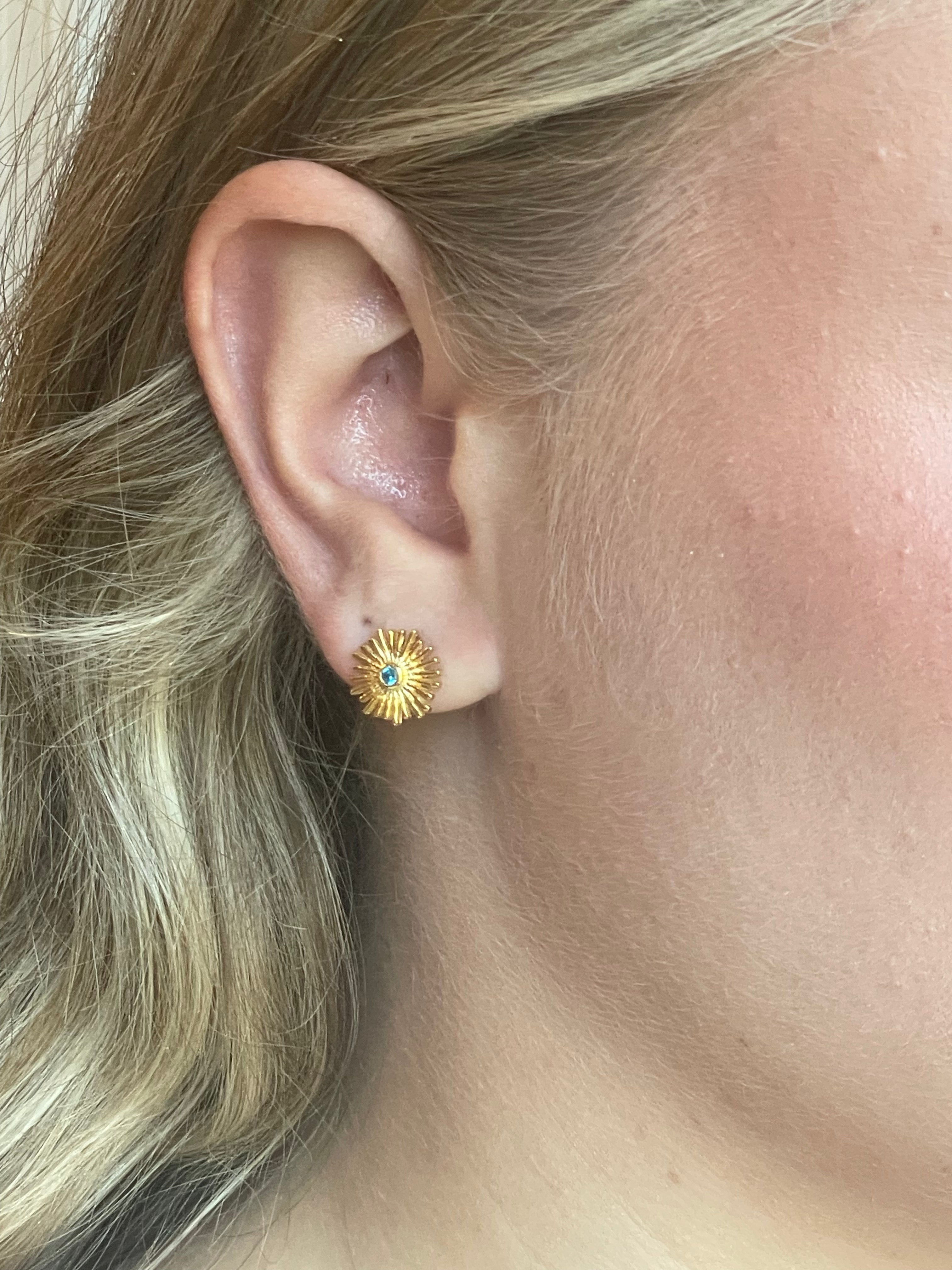 Poppy Stone Post-Bold Stud Earrings with a Pop of Color