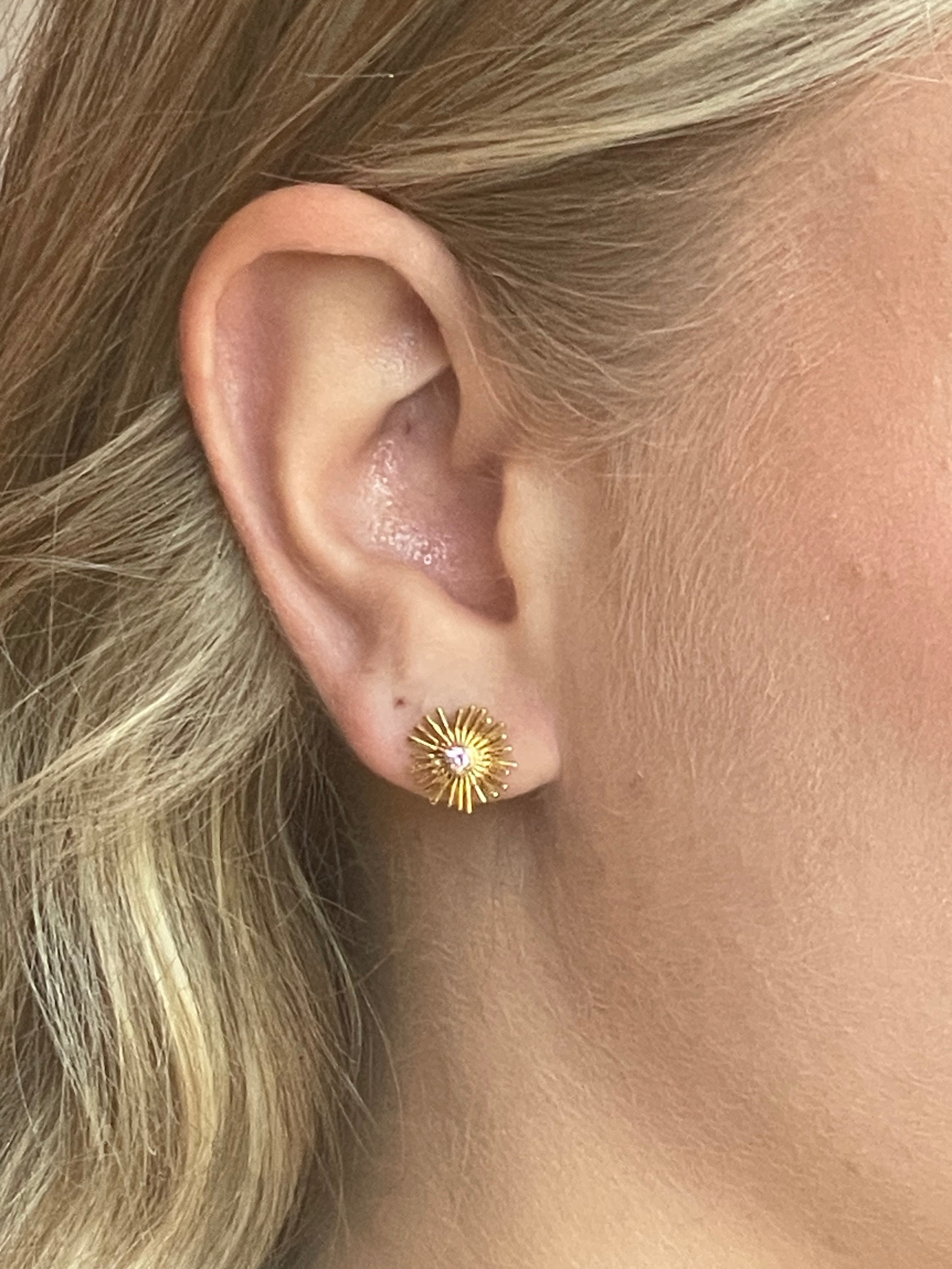 Poppy Stone Post-Bold Stud Earrings with a Pop of Color