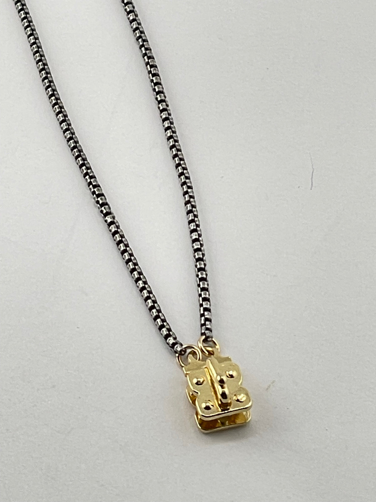 "Miranda" Vignette Chain- Gunmetal Box sterling Chain