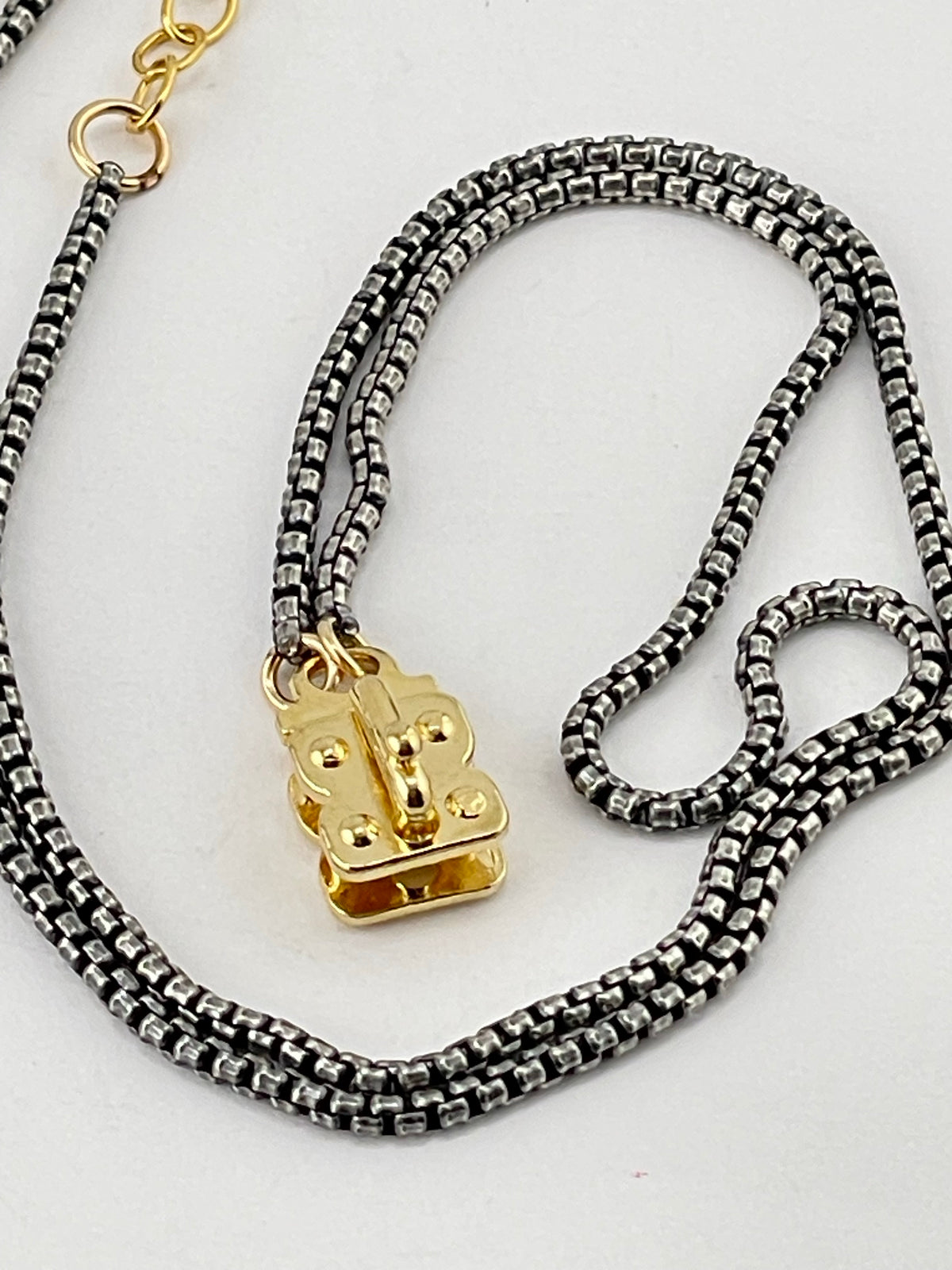 "Miranda" Vignette Chain- Gunmetal Box sterling Chain