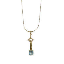 Nova Necklace - Blue Topaz/Diamond-18"