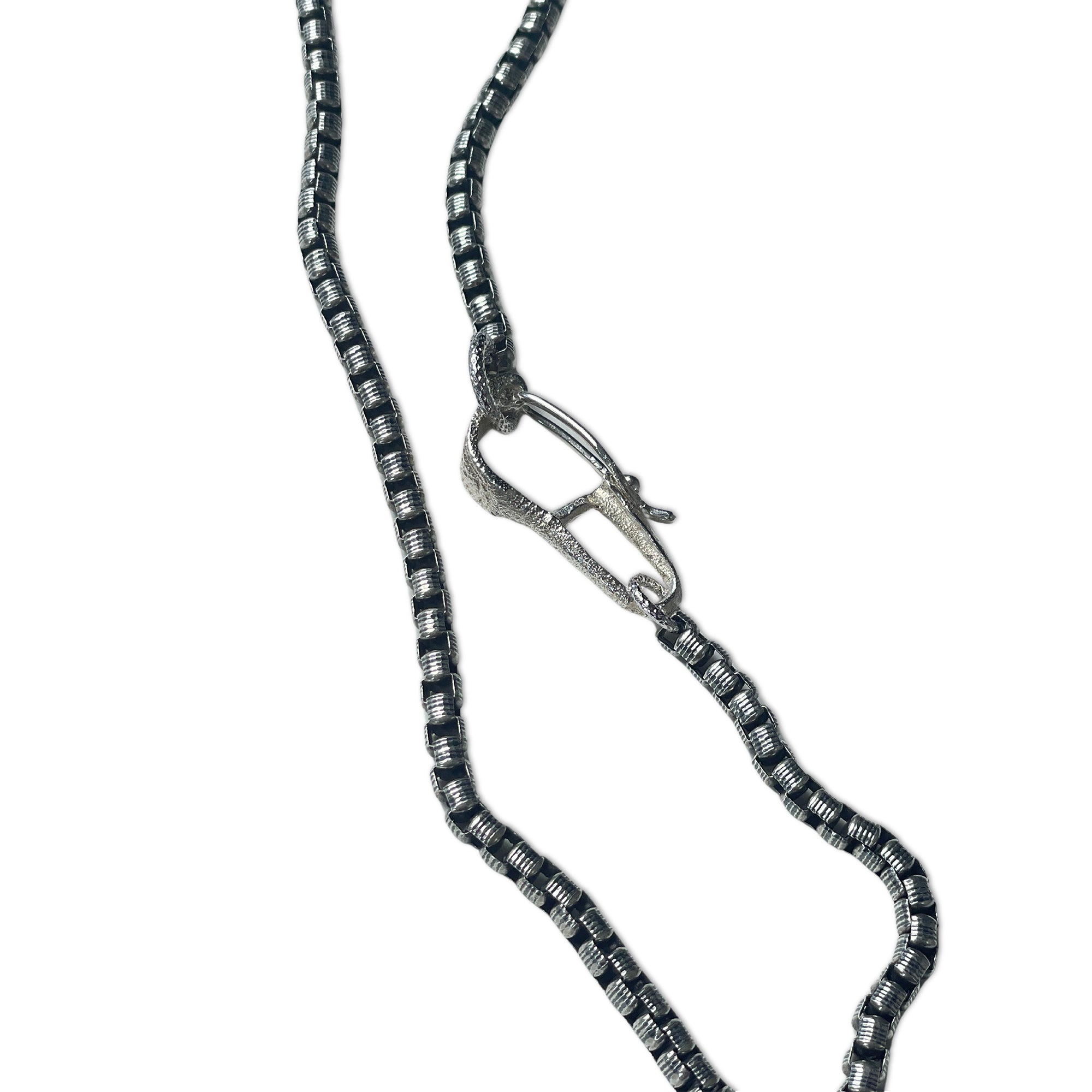 Hampton Box chain w/ Fibula clasp- Sterling