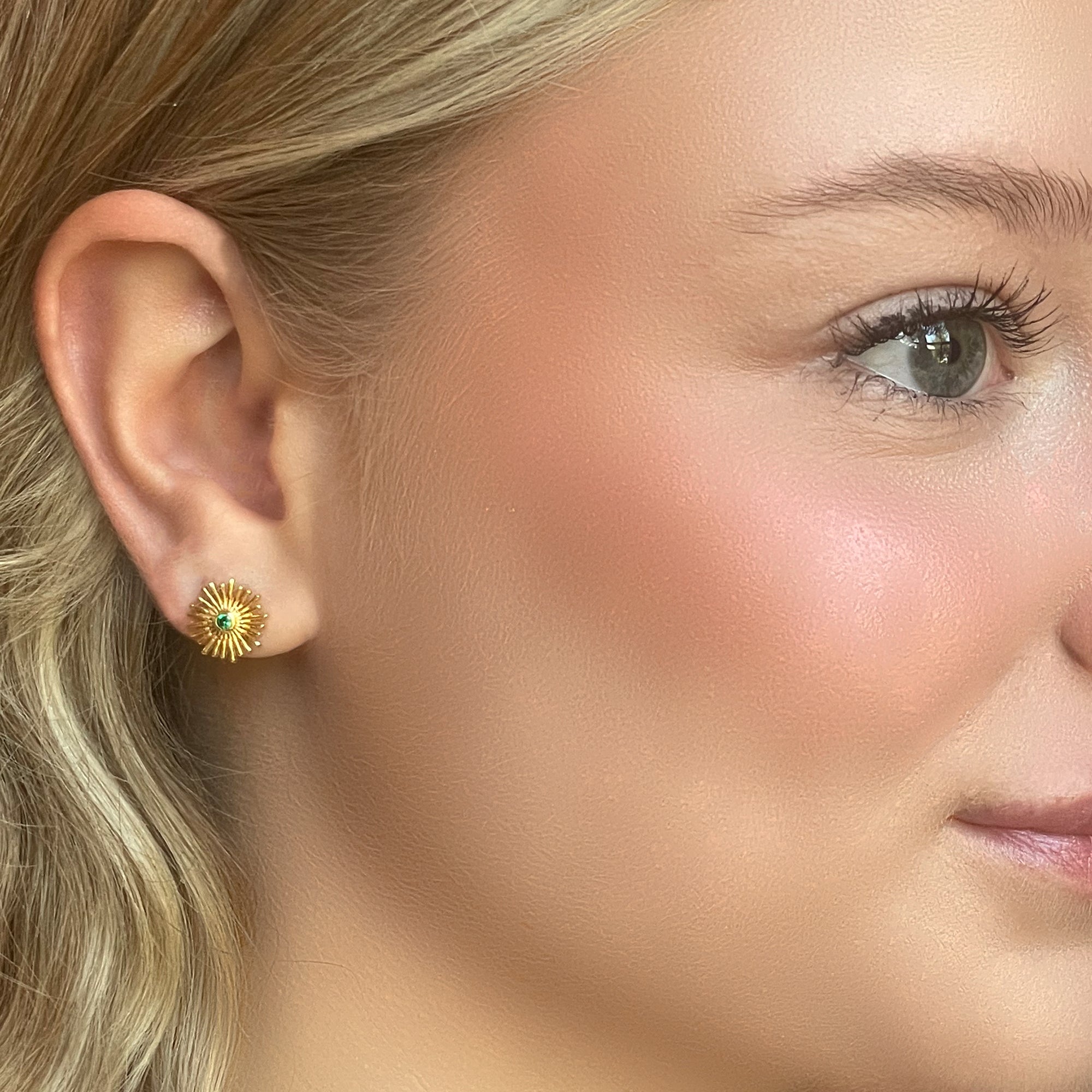 Poppy Stone Post-Bold Stud Earrings with a Pop of Color