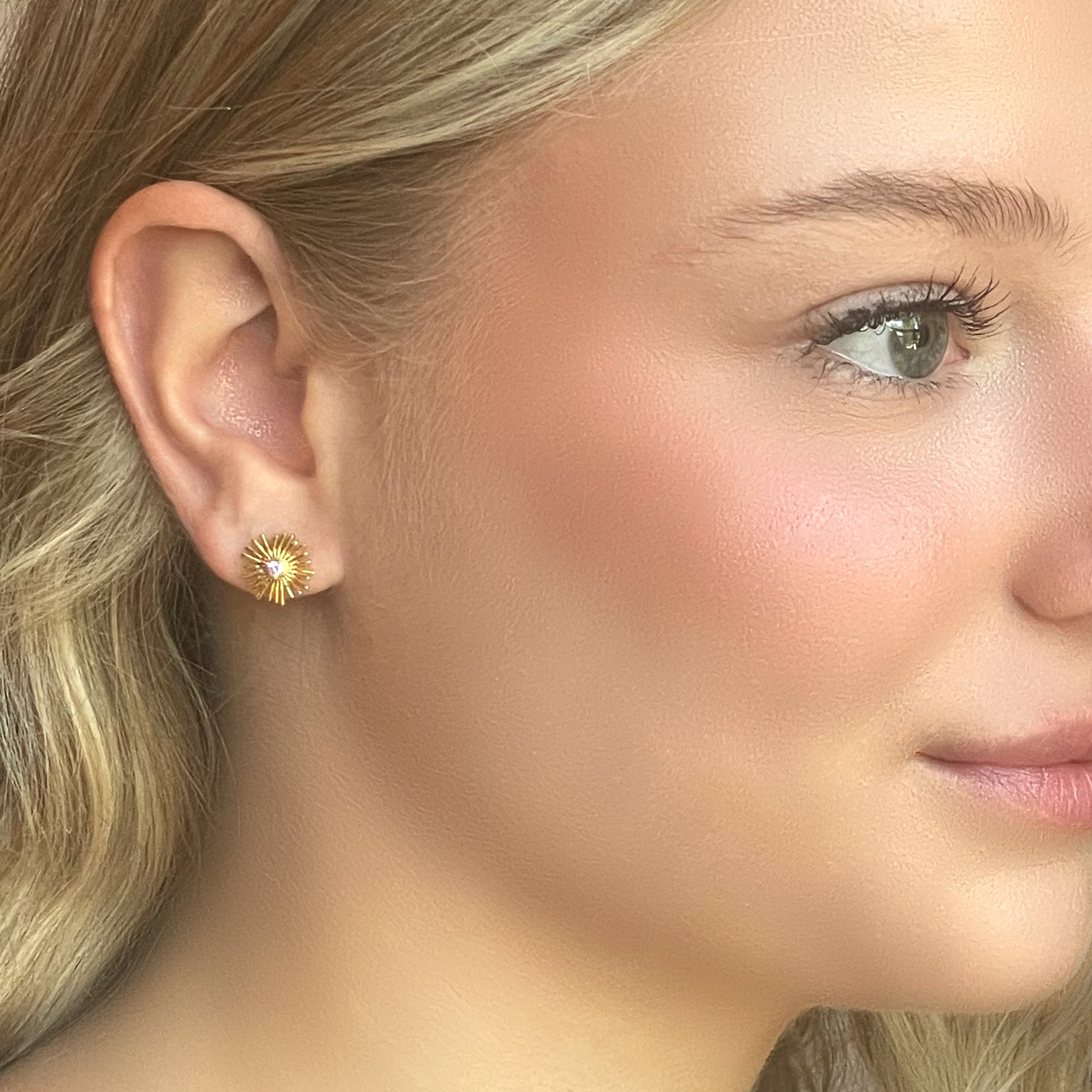 Poppy Stone Post-Bold Stud Earrings with a Pop of Color