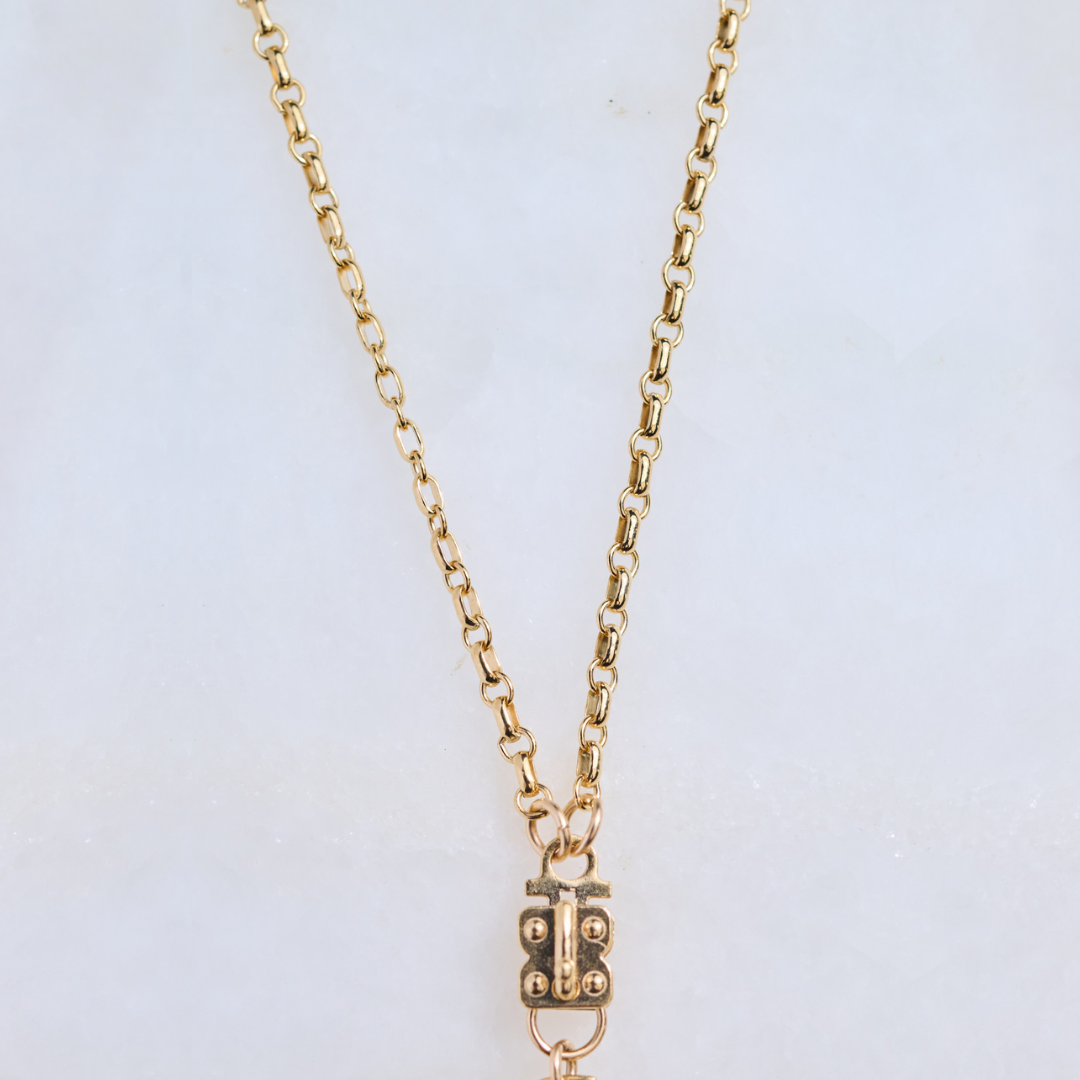 L&S long and short link gold chain for charms and pendants.