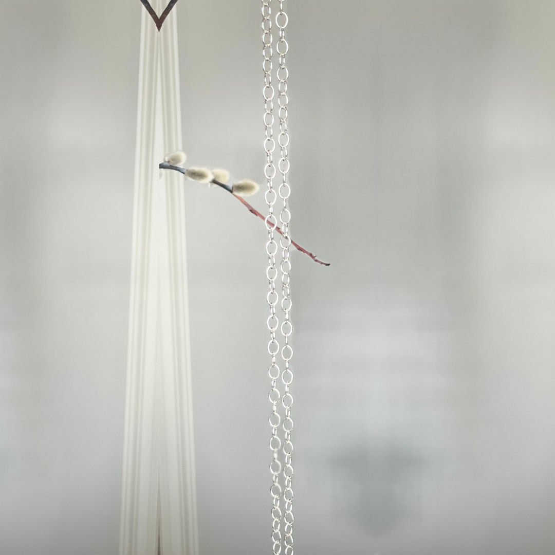 Traditional Sterling Silver Cable Chain Necklace – 38"