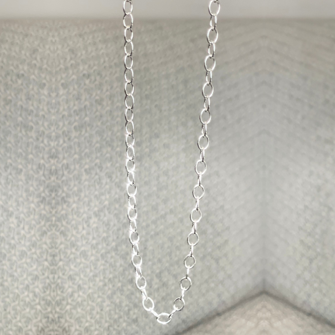 Traditional Sterling Silver Cable Chain Necklace – 38"