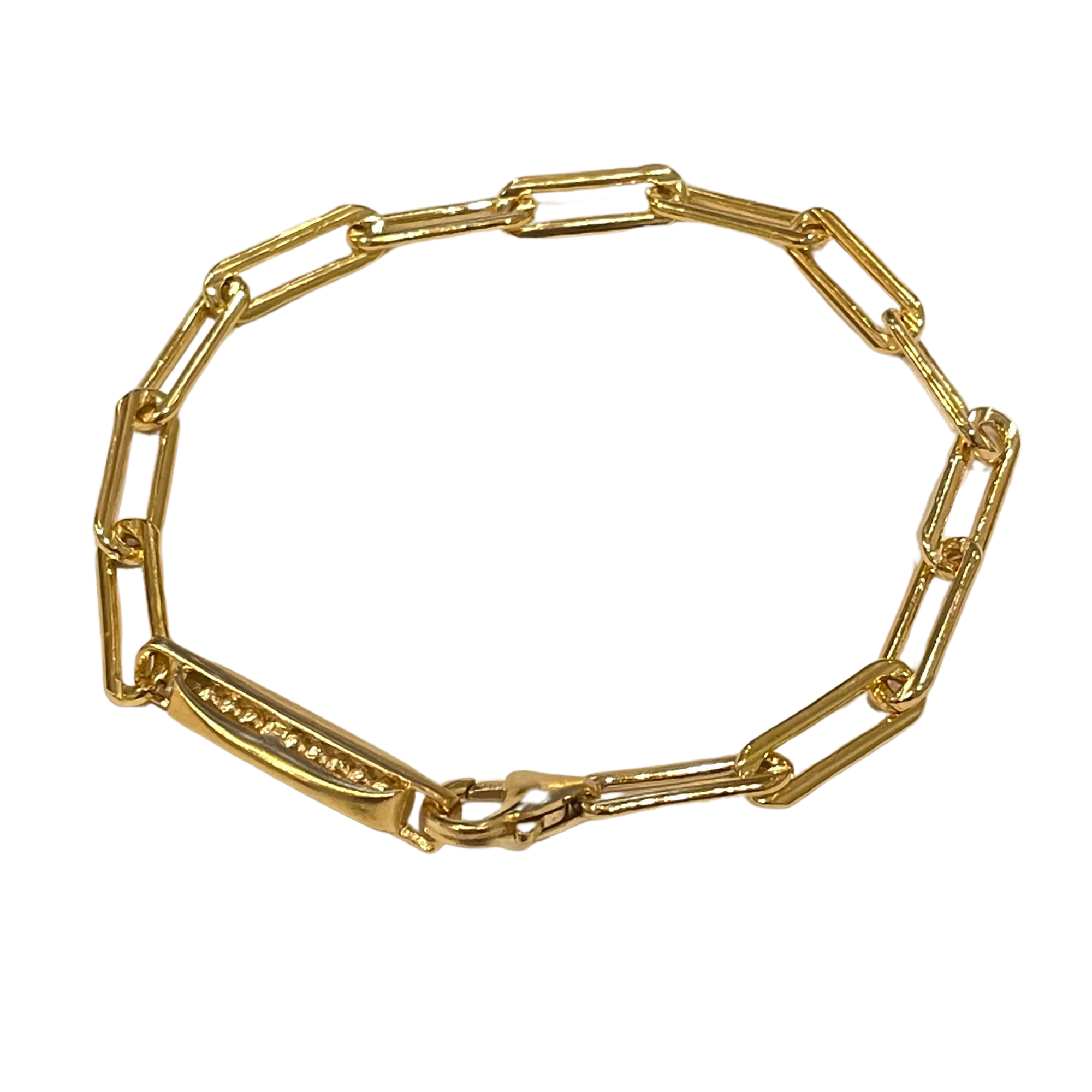 14K Gold Filled Paperclip Chain Bracelet – 7.5"