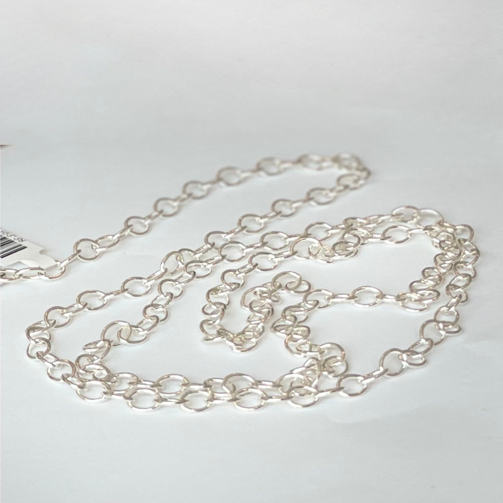 Traditional Sterling Silver Cable Chain Necklace – 38"