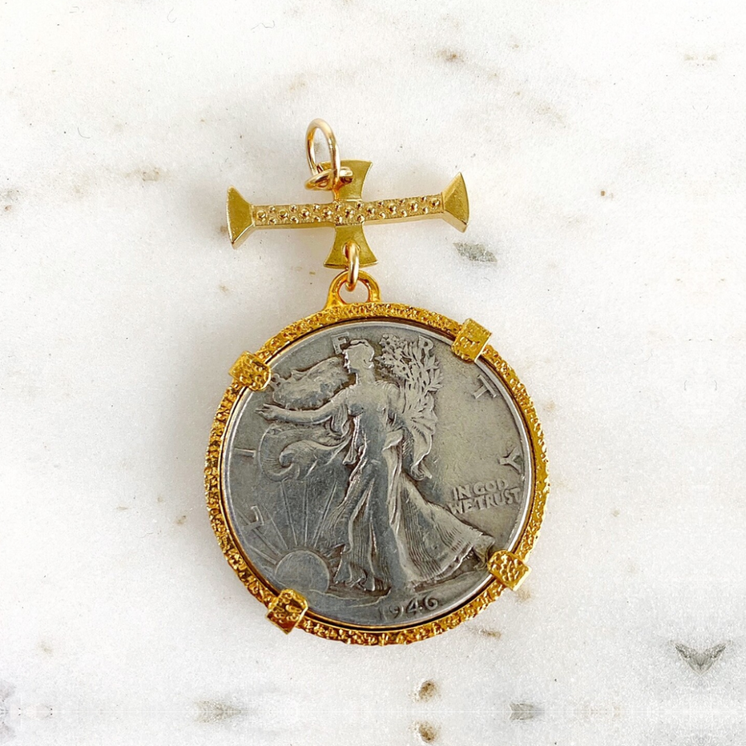 Authentic U.S. Walking Liberty Coin – Half Dollar – Two-Toned