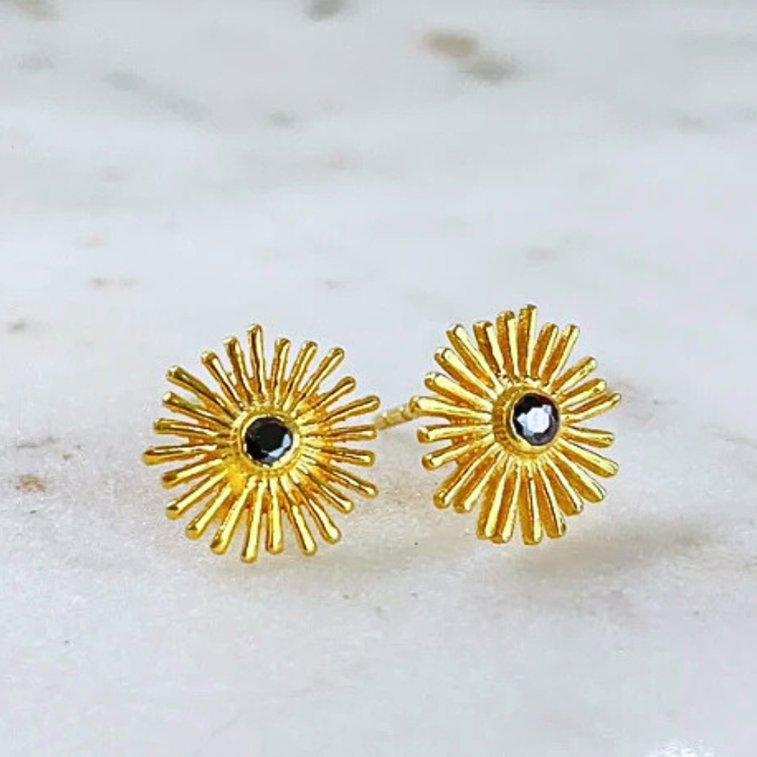 Poppy Stone Post-Bold Stud Earrings with a Pop of Color