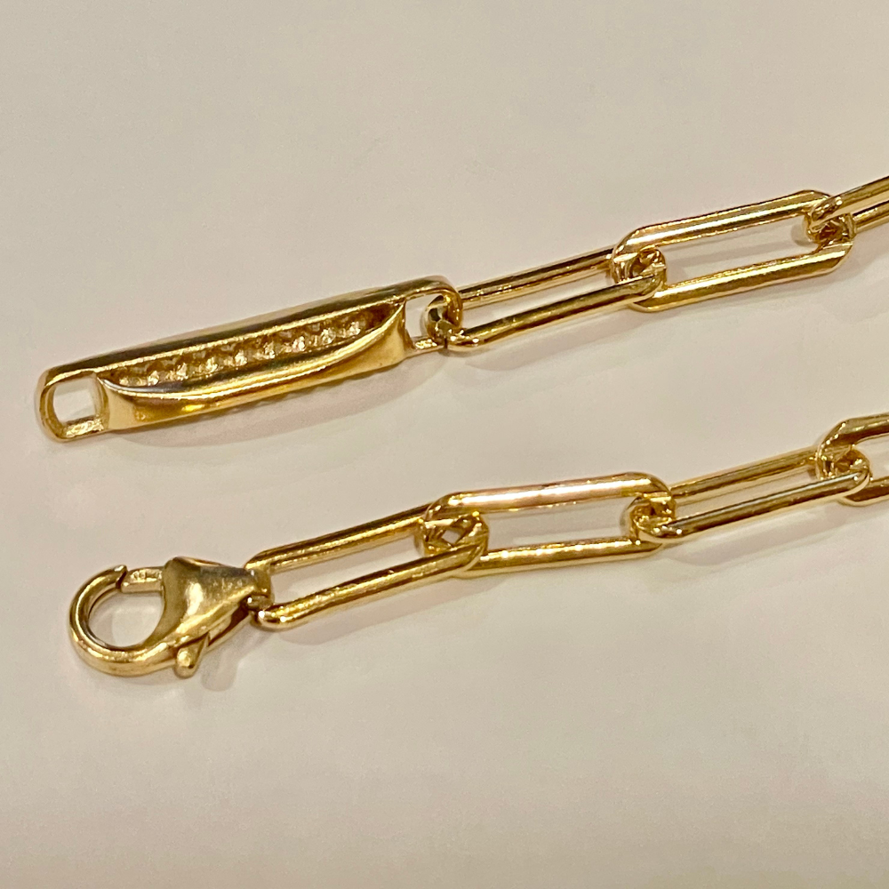 14K Gold Filled Paperclip Chain Bracelet – 7.5"