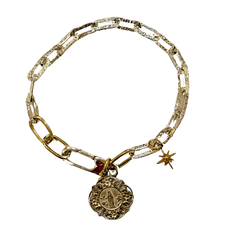 Antique Mary Medal /2 Tone - 7 3/4"