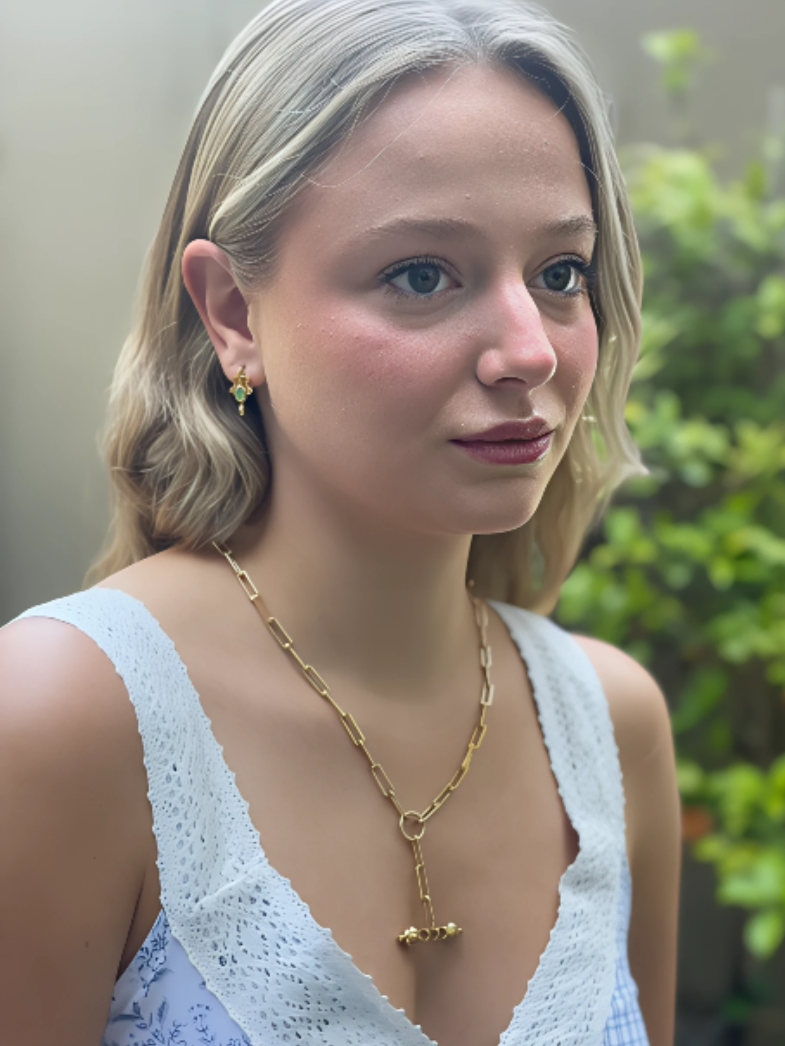 Larger Gold Filled Paperclip Chain with Dangling Bar – 14K Gold Filled & Vermeil