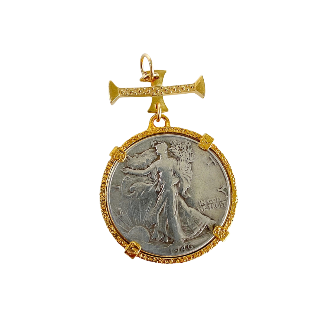 Authentic U.S. Walking Liberty Coin – Half Dollar – Two-Toned