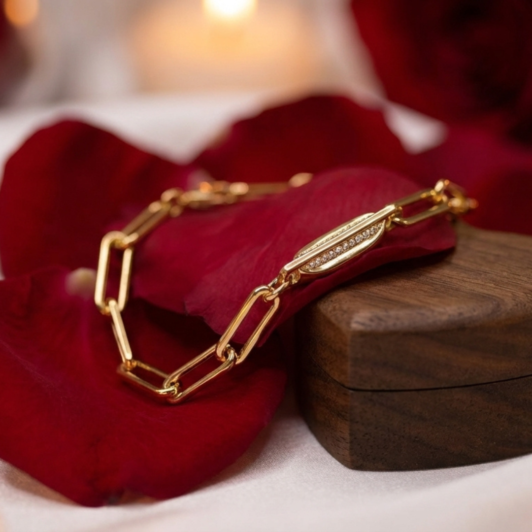 14K Gold Filled Paperclip Chain Bracelet – 7.5"