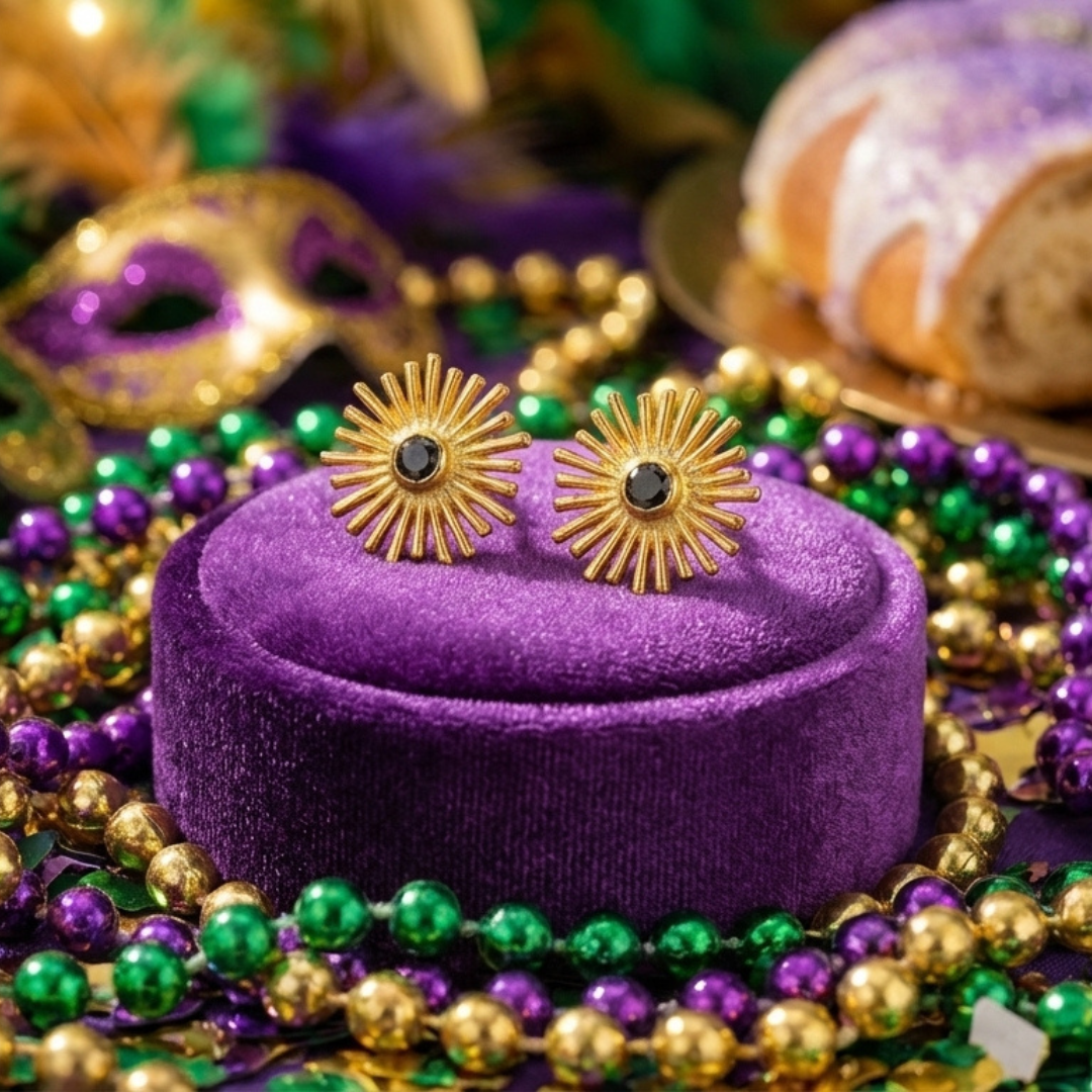 Poppy Stone Post-Bold Stud Earrings with a Pop of Color