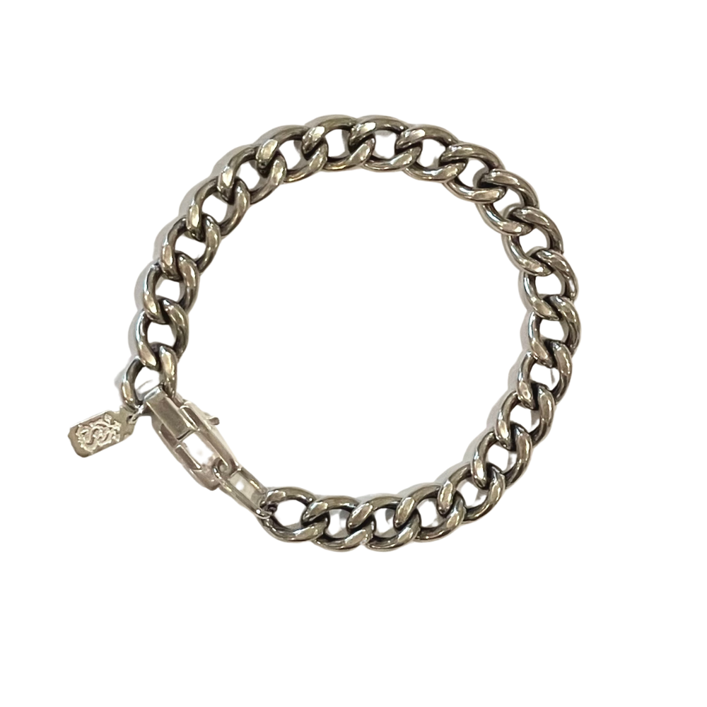 Curb hollow chain with square lobster- Sterling