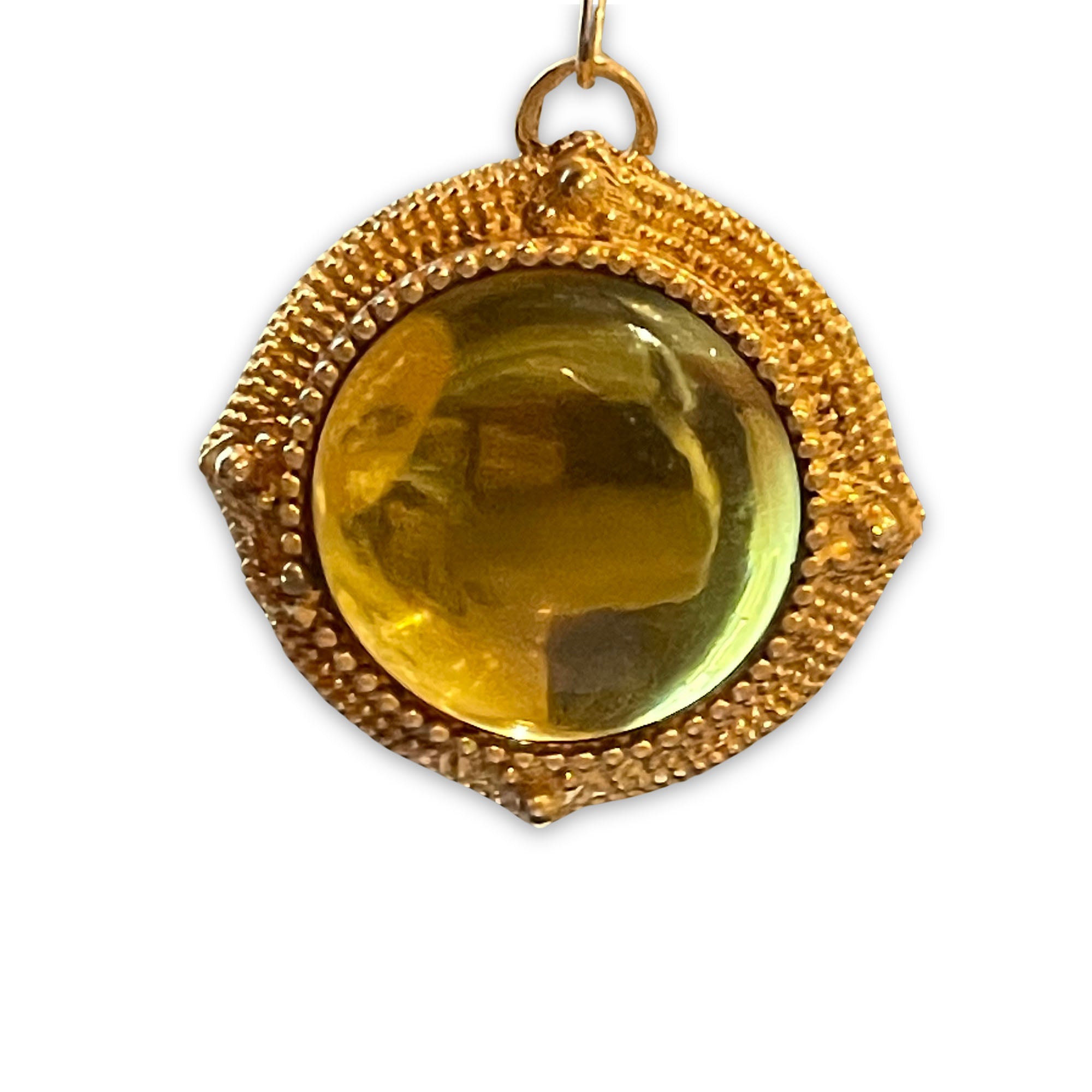 Domed Orb Pendant with Double-Sided Cabochon Stones – Vermeil