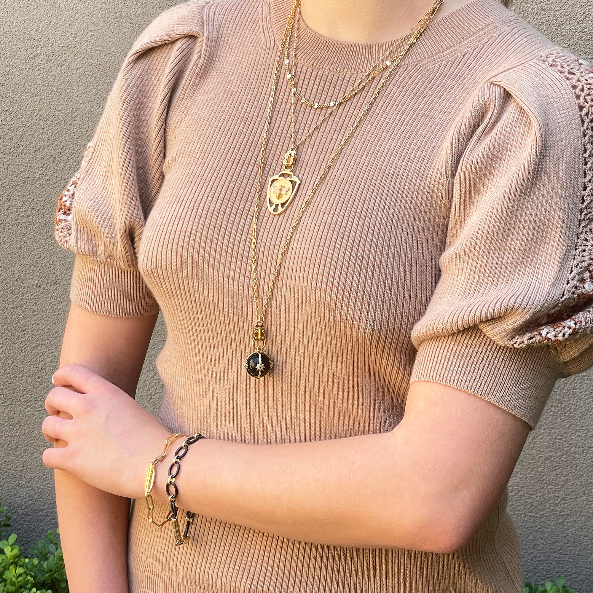 Caged Stone Orb Vignette-Celestial Sphere w/ White Topaz Cage