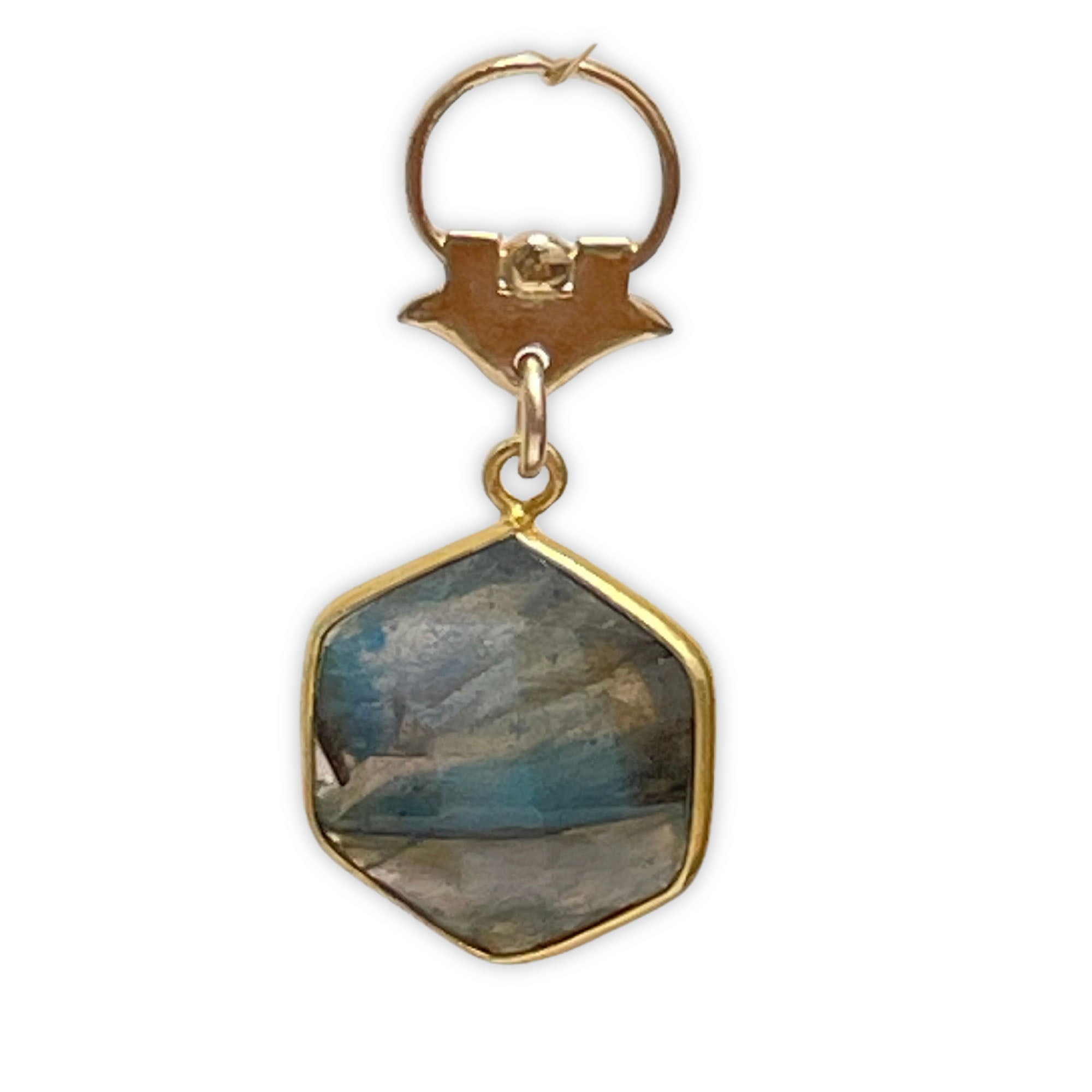 Colorful Faceted Hexagon Stone Pendant with Roman Replica – Vermeil