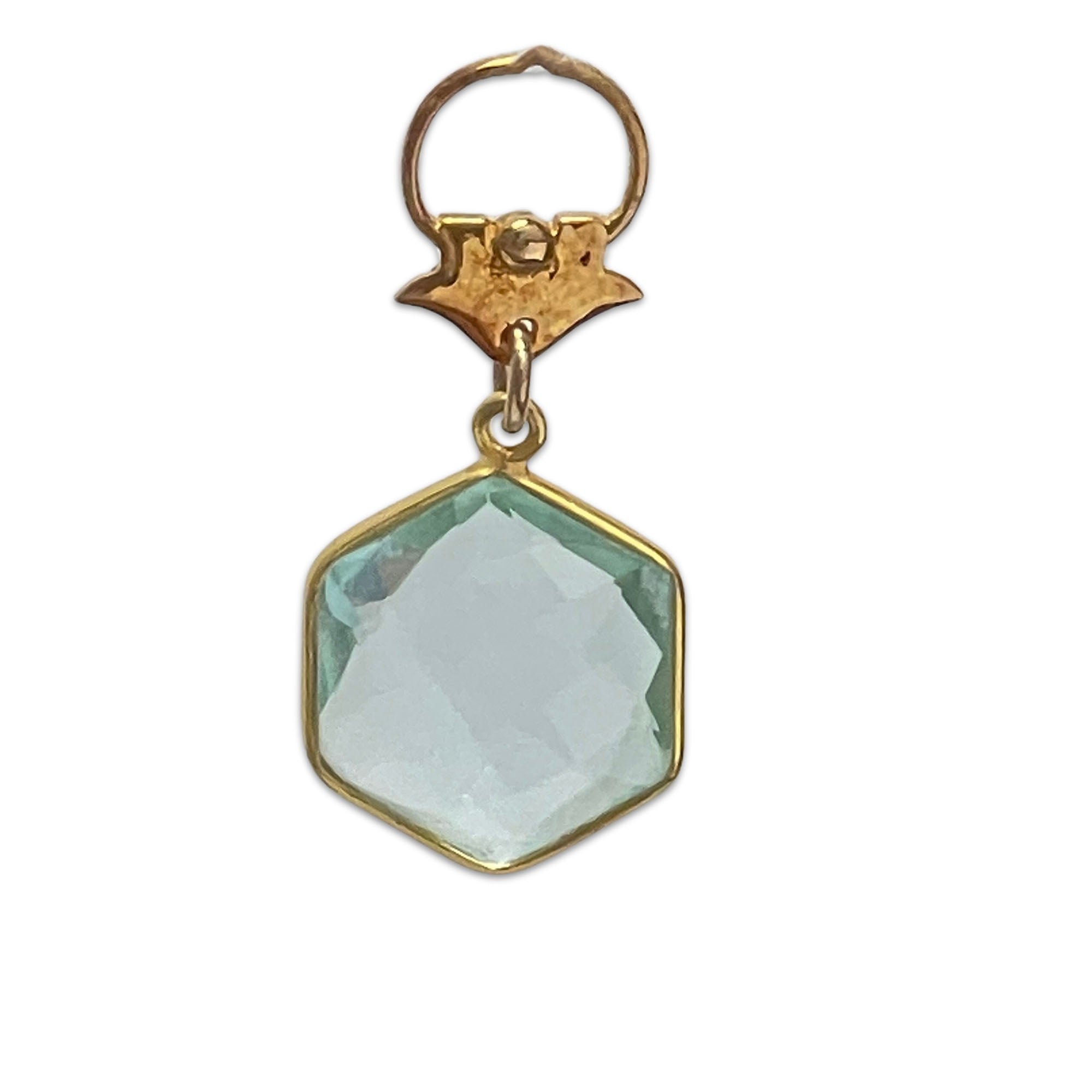 Colorful Faceted Hexagon Stone Pendant with Roman Replica – Vermeil