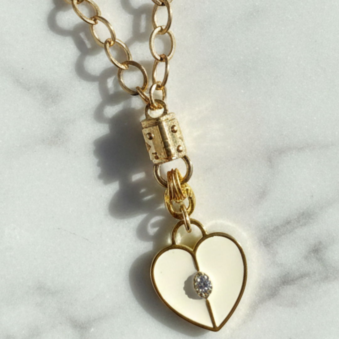 Flat Cable Chain 14K Gold Filled & Sennod Vignette Holder