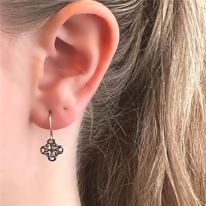 Remy Diamond Clover Earring- Black