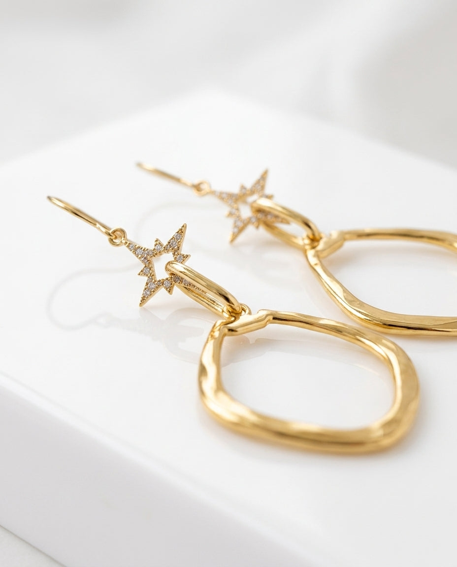 Nova Diamond Earrings - Gold