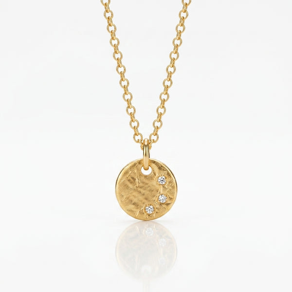 Remy Gold Disc Necklace with Diamonds – 14K Gold Filled & Vermeil  | Sennod