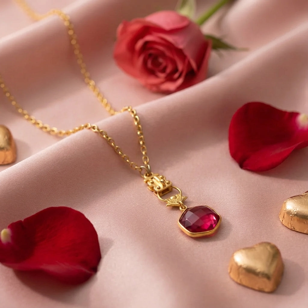 Colorful Faceted Hexagon Stone Pendant with Roman Replica – Vermeil