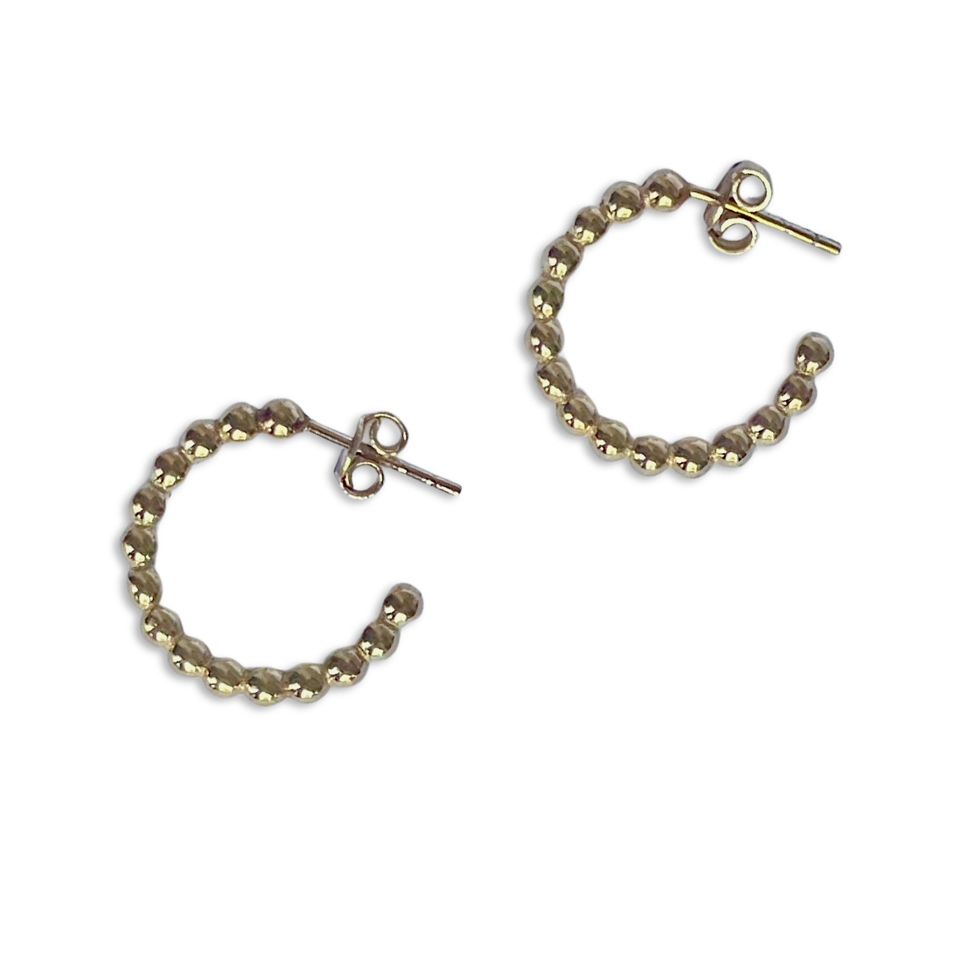 Ball Hoop Earrings with Post Back – Vermeil or Sterling