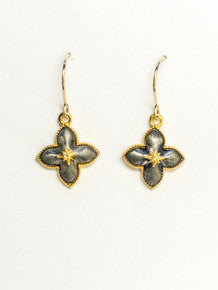 Clover Earrings - Gold & Black