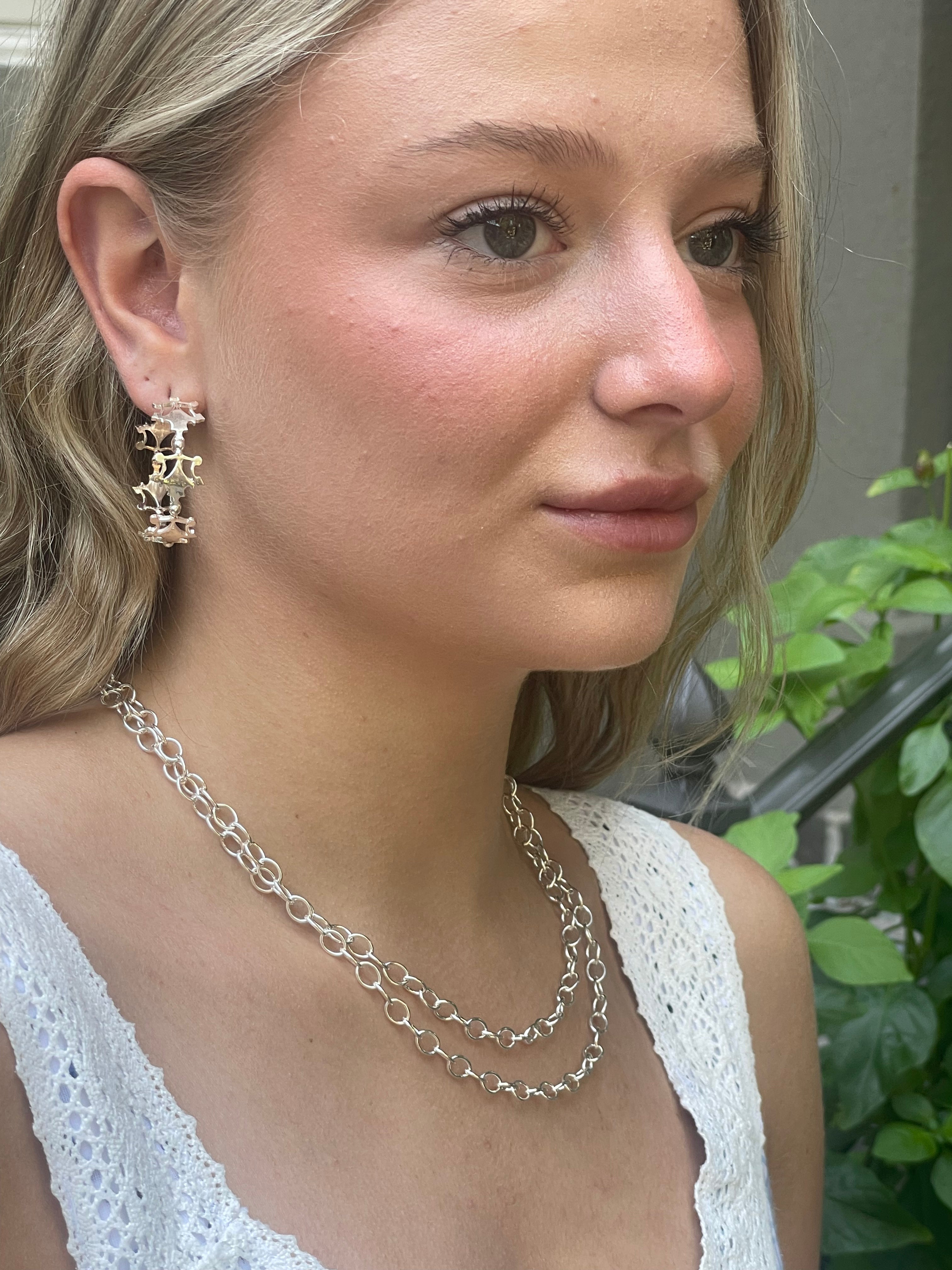 Harper Hoop Earrings- Silver