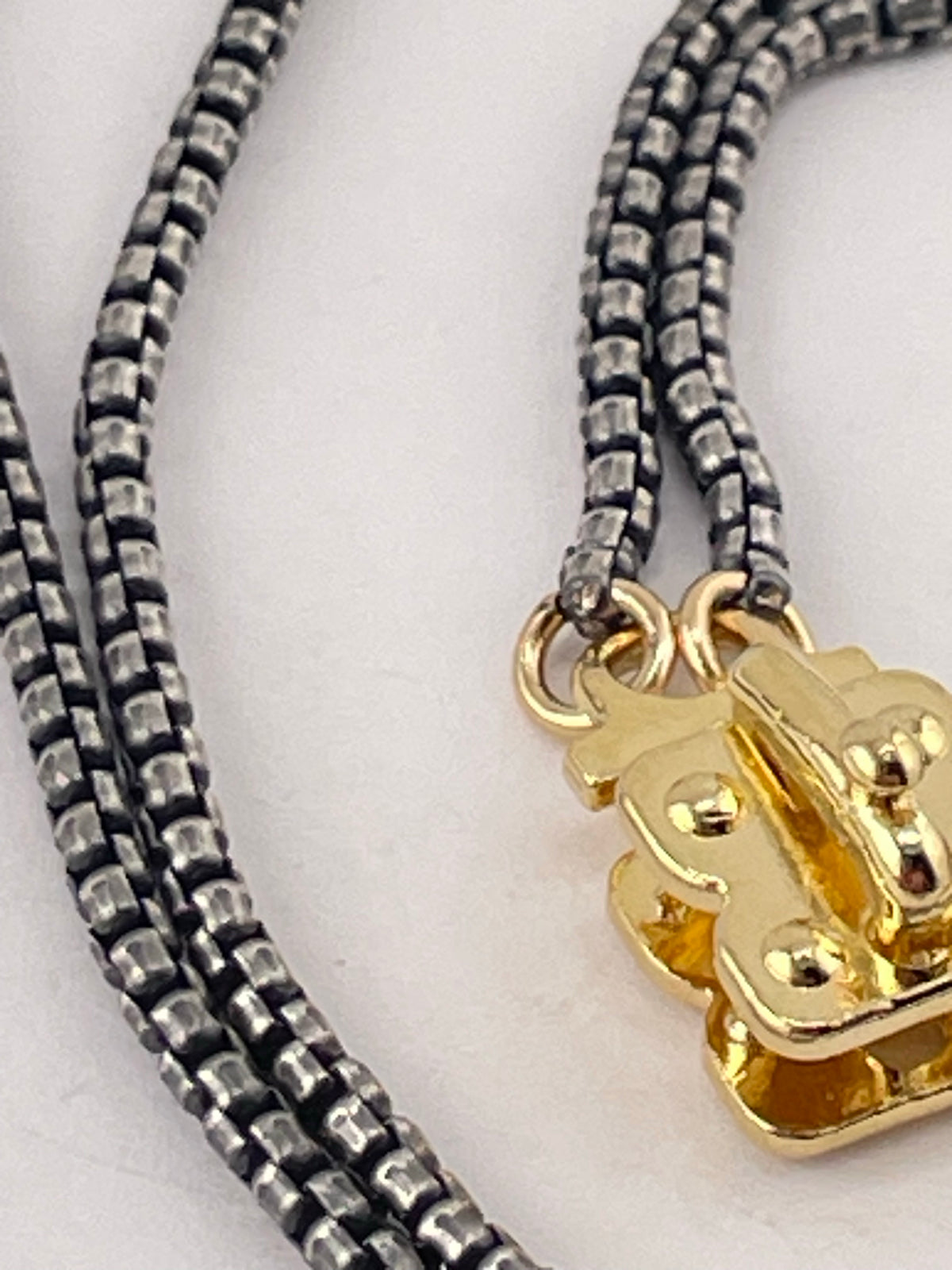 "Miranda" Vignette Chain- Gunmetal Box sterling Chain