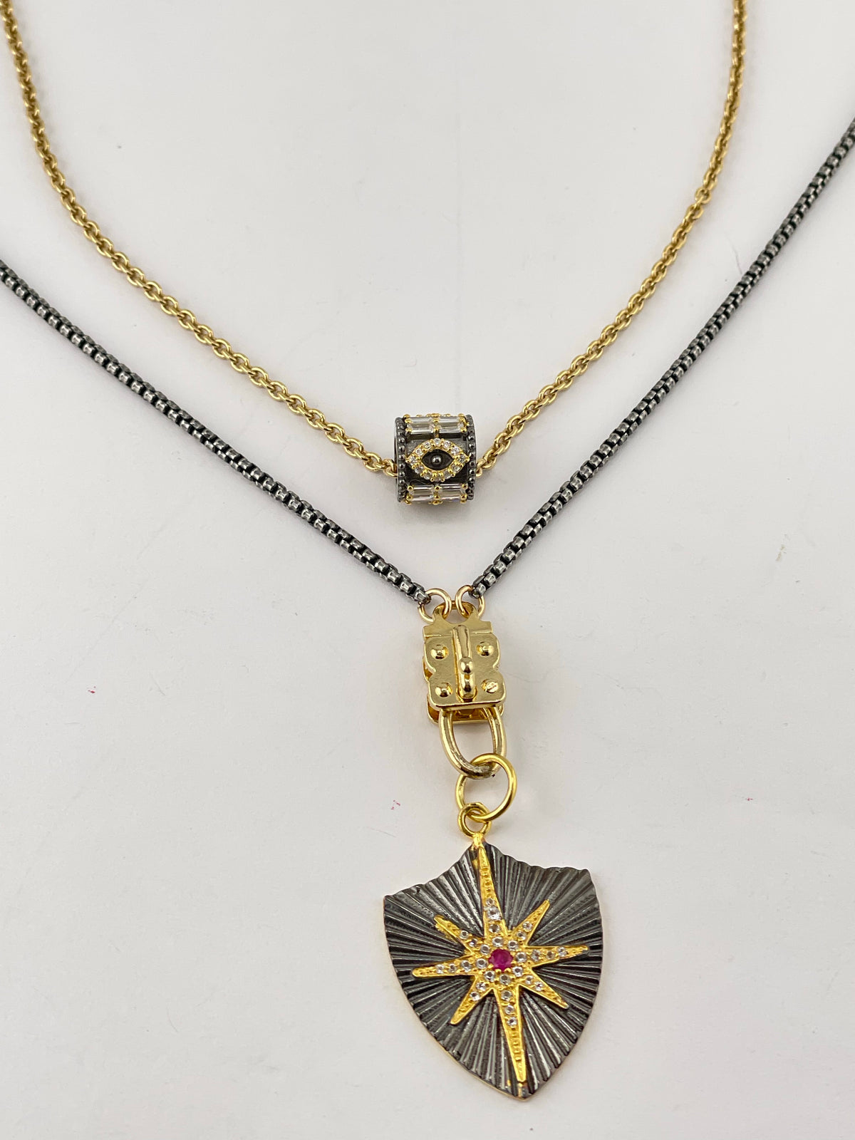 "Miranda" Vignette Chain- Gunmetal Box sterling Chain