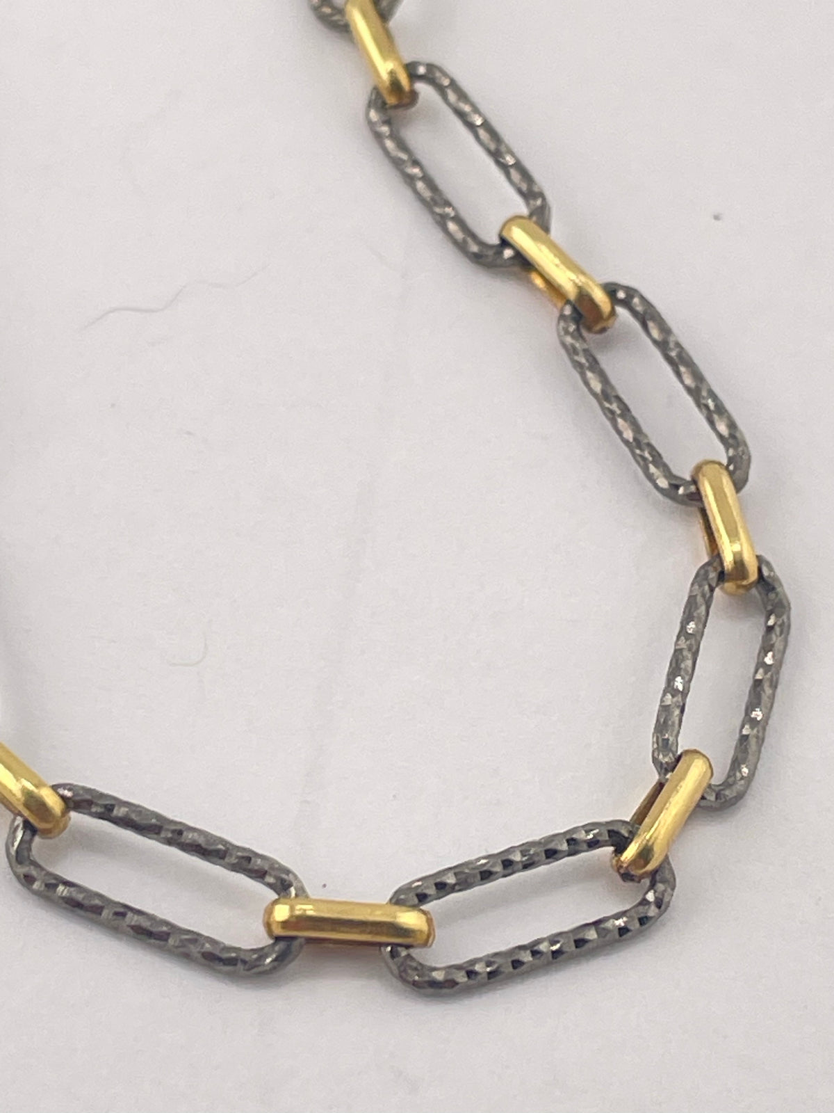 Paperclip Chain- 14K Gold Filled & Sterling Gunmetal links-2 Tone