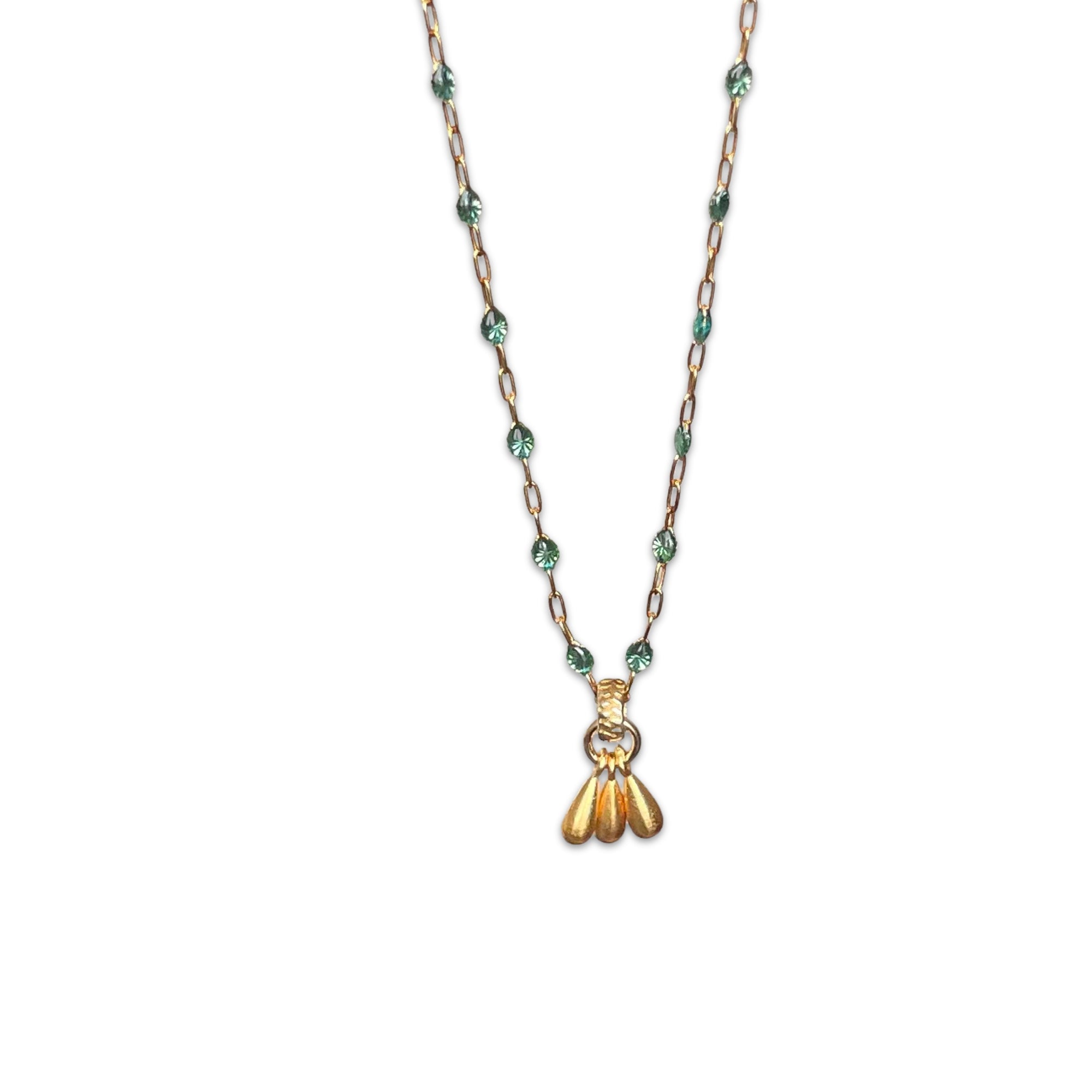 Natalie Enamel Bead Necklace - Gold filled